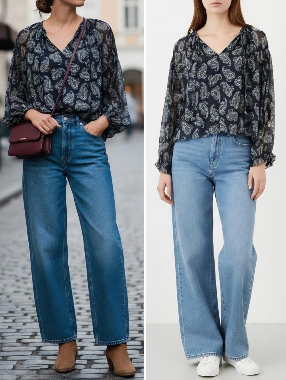 New! Unsubscribed Silk Paisley Oversized Blouse Top